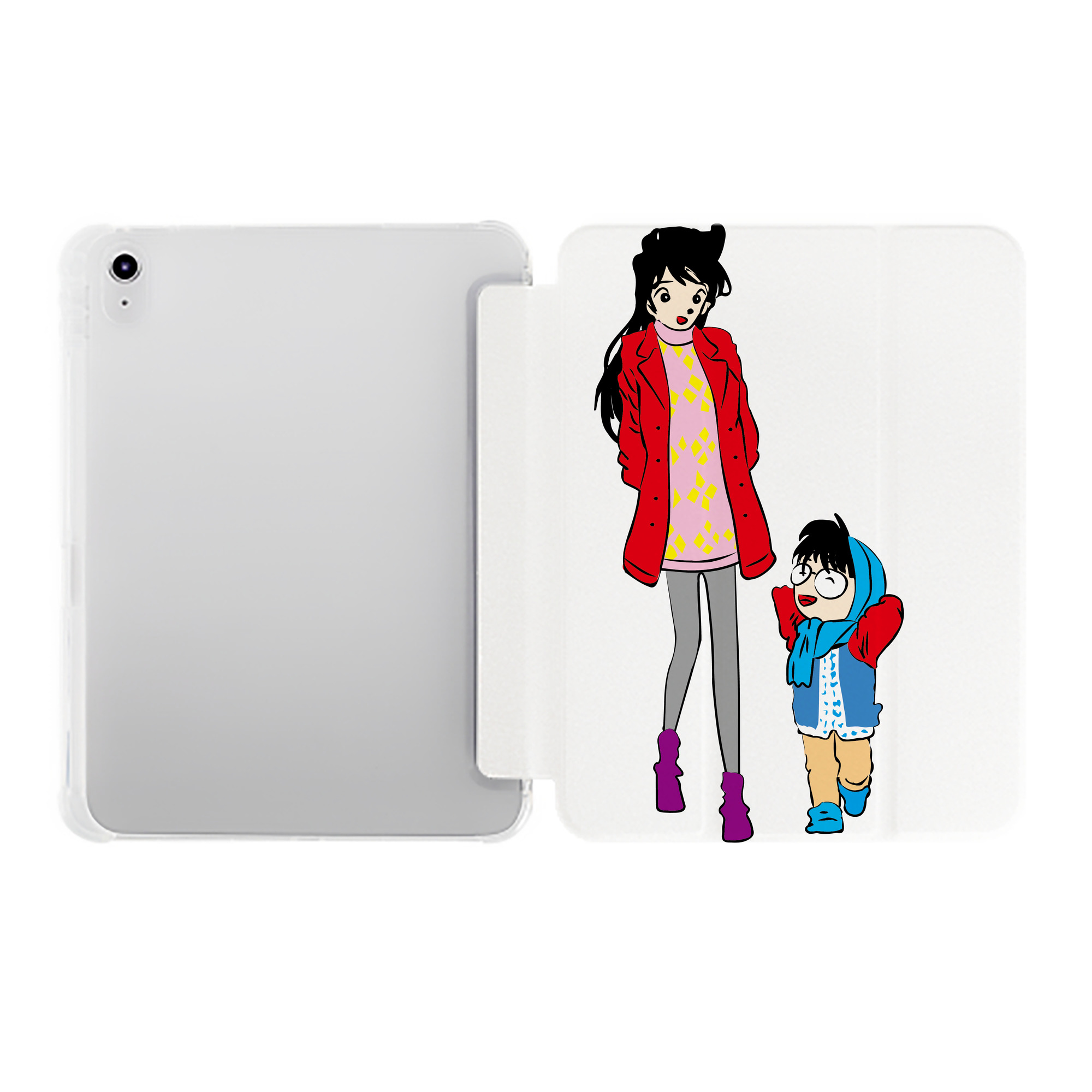 （画像用） 名探偵コナン 江戸川 コナン Detective Conan Conan Edogawa IPad ケース ペン収納付き 三つ折りスタンド PUレザー×シリコン 対応機種9.5/10.5/10.9インチ
